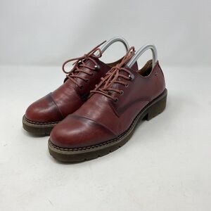 Pikolinos Shoes Womens Size 7.5 US Red Leather Oxford Lace Up Chunky Sole